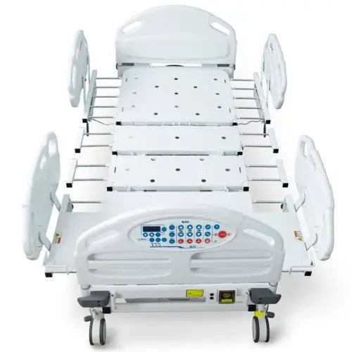 Prius Ai1 bariatric hospital bed with extra-wide and high-low adjustable features, suitable for medical care and patient comfort